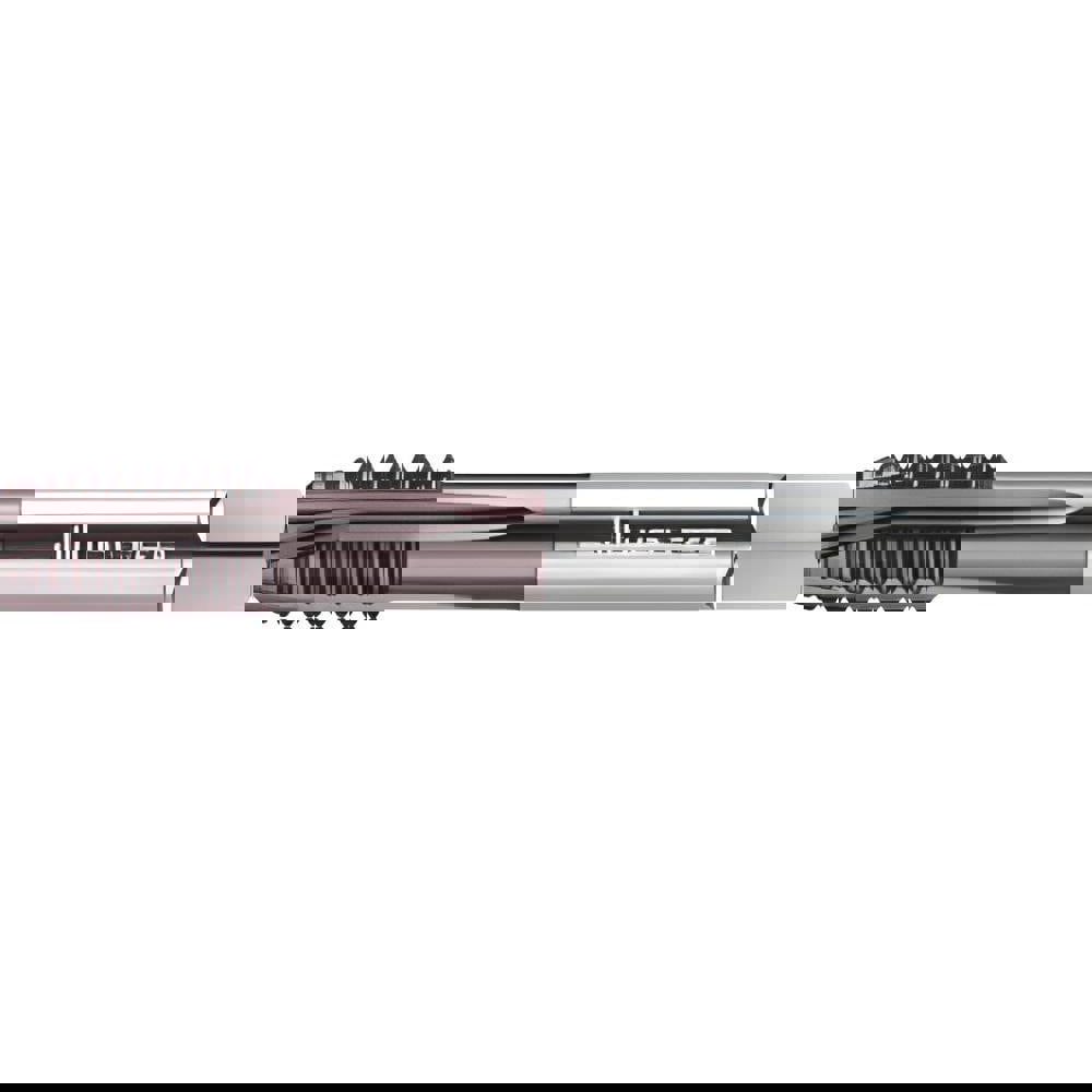 Spiral Point Tap: 9/16-18 UNF, 4 Flutes, Plug Chamfer, 2B Class of Fit, High-Speed Steel-E, TiAlN Coated