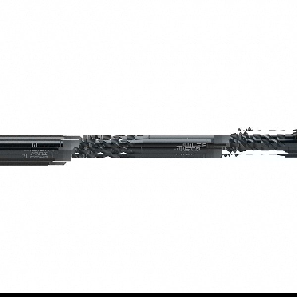 Spiral Flute Tap: #8-32 UNC, 3 Flutes, Semi-Bottoming, 2BX Class of Fit, High Speed Steel, Oxide Coated