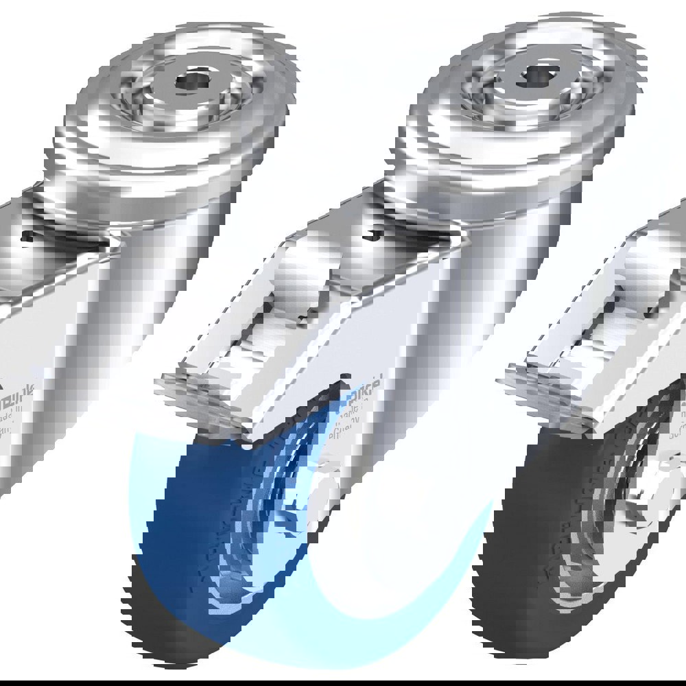 Standard Casters; Mount: Hollow Kingpin ; Caster Type: Swivel w/Brake ; Brake Type: Total-Lock Brake ; Bearing Type: Precision Ball ; Style: Double Ball ; Wheel Diameter (Inch): 3-1/8