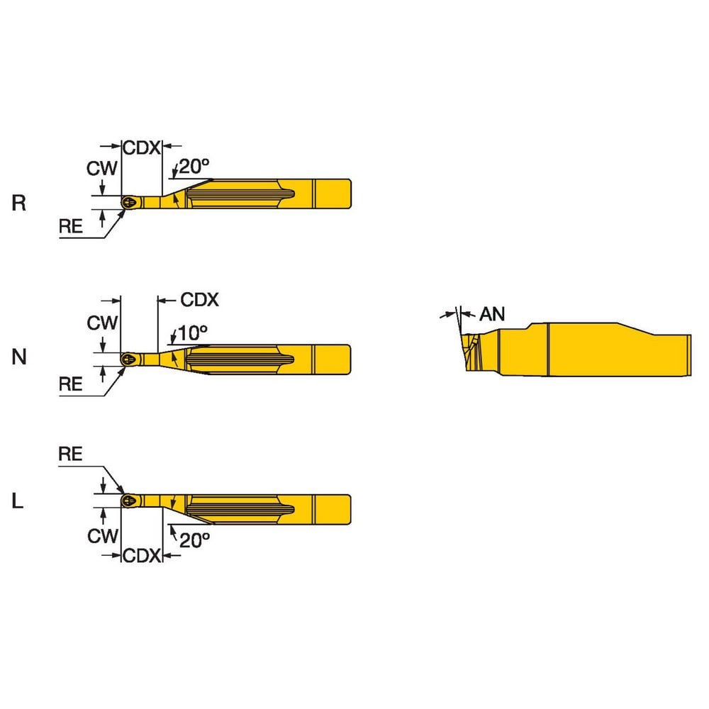 Profiling Inserts; Insert Style: R123H1 ; Insert Size Code: 0150 ; Insert Material: Carbide ; Material Grade: S05 ; Manufacturer Grade: S05F ; Maximum Depth of Cut (Decimal Inch): 0.0197