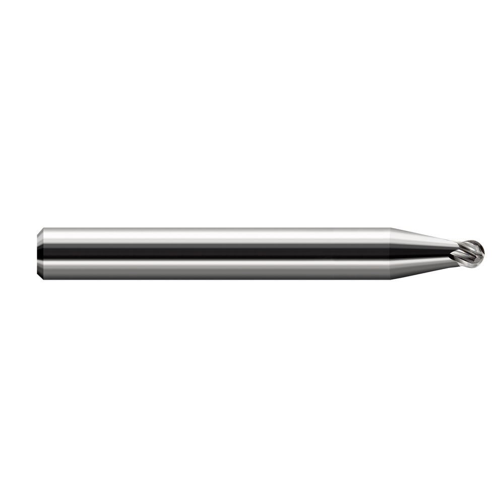 Ball End Mills; Mill Diameter (Inch): 1/8in ; Mill Diameter (Decimal Inch): 0.1250in ; Number Of Flutes: 4 ; End Mill Material: Solid Carbide ; Shank Diameter (Inch): 1/8in ; Shank Diameter (Decimal Inch): 0.1250