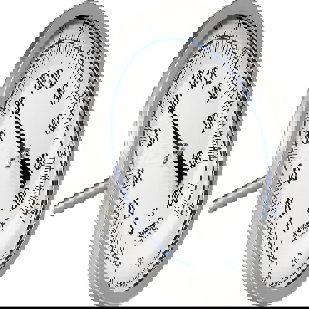 Bimetal Dial Thermometer: 0 to 200 &deg; F, 5