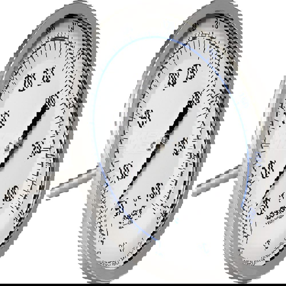 Bimetal Dial Thermometer: 50 to 400 &deg; F, 5