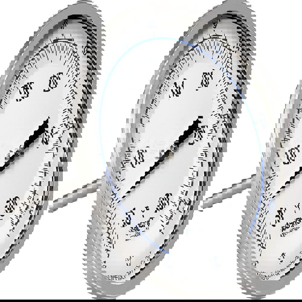 Bimetal Dial Thermometer: 50 to 300 &deg; F, 5