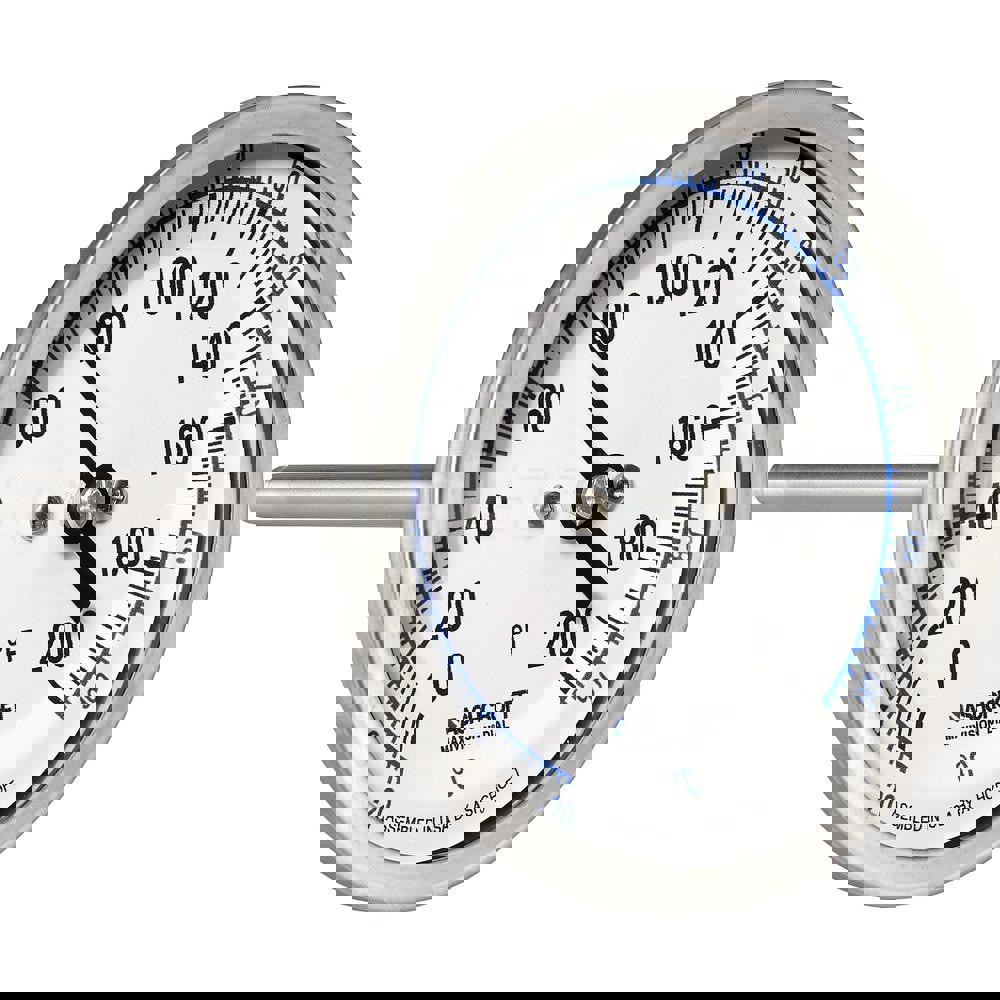 Bimetal Dial Thermometer: 0 to 200 &deg; F, 3