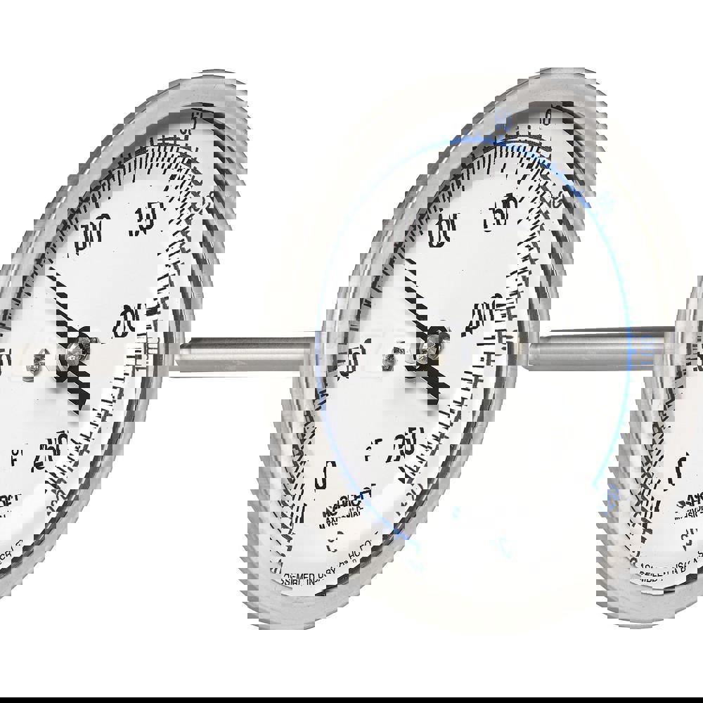 Bimetal Dial Thermometer: 0 to 250 &deg; F, 3