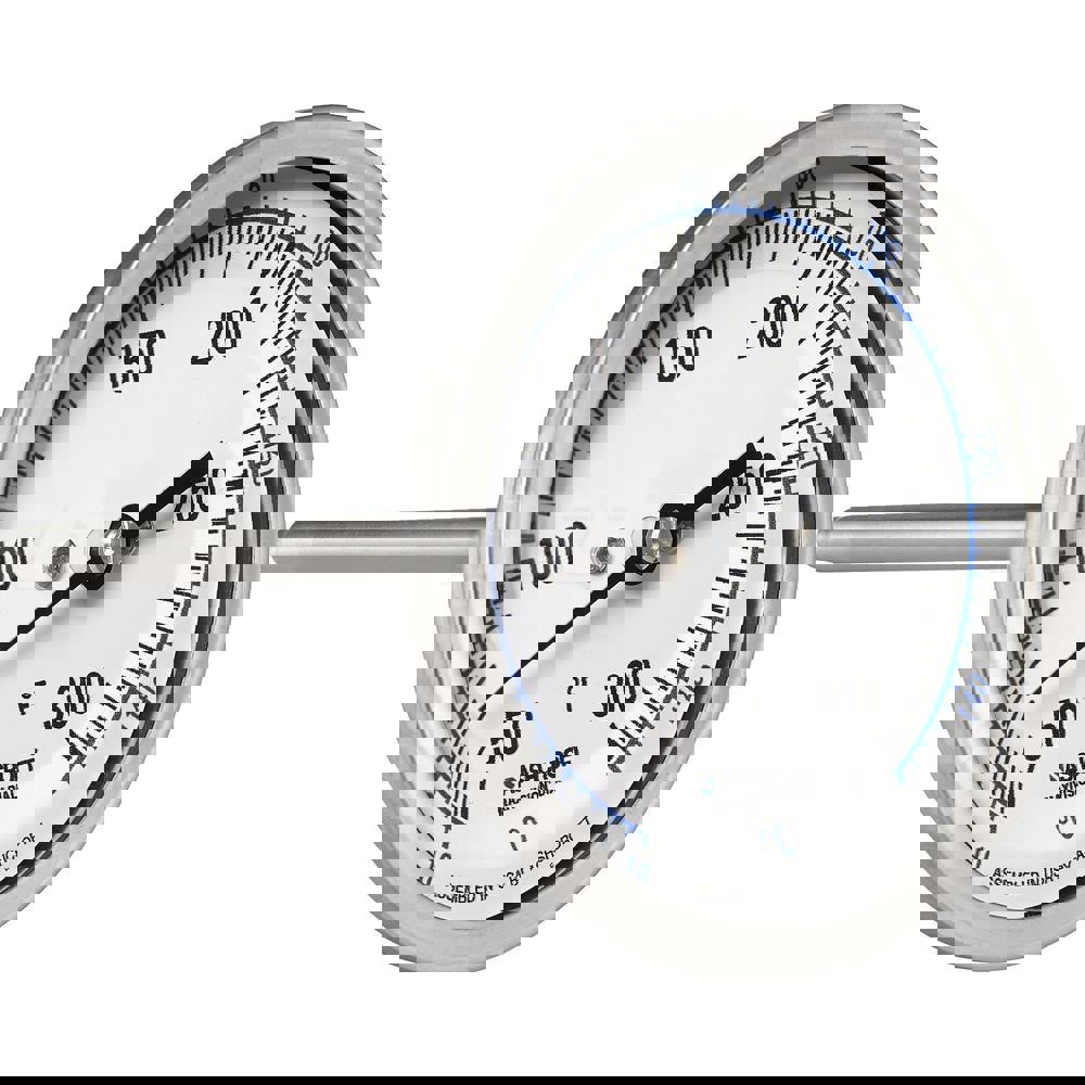 Bimetal Dial Thermometer: 50 to 300 &deg; F, 3