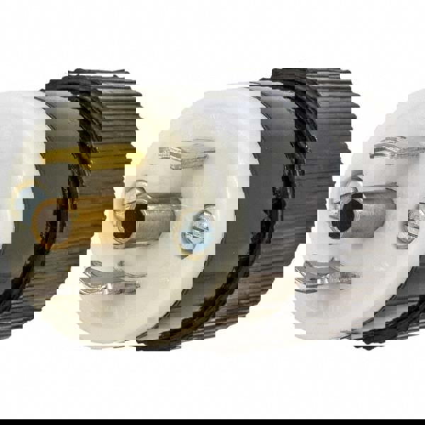 Locking Inlet: Plug, Industrial, ML-2P, 125V, Black & White