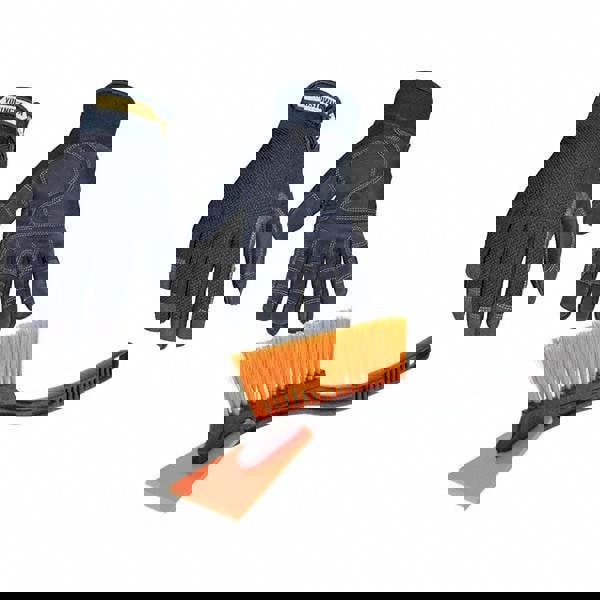 Gloves: Size M, Fleece-Lined, Synthetic Suede