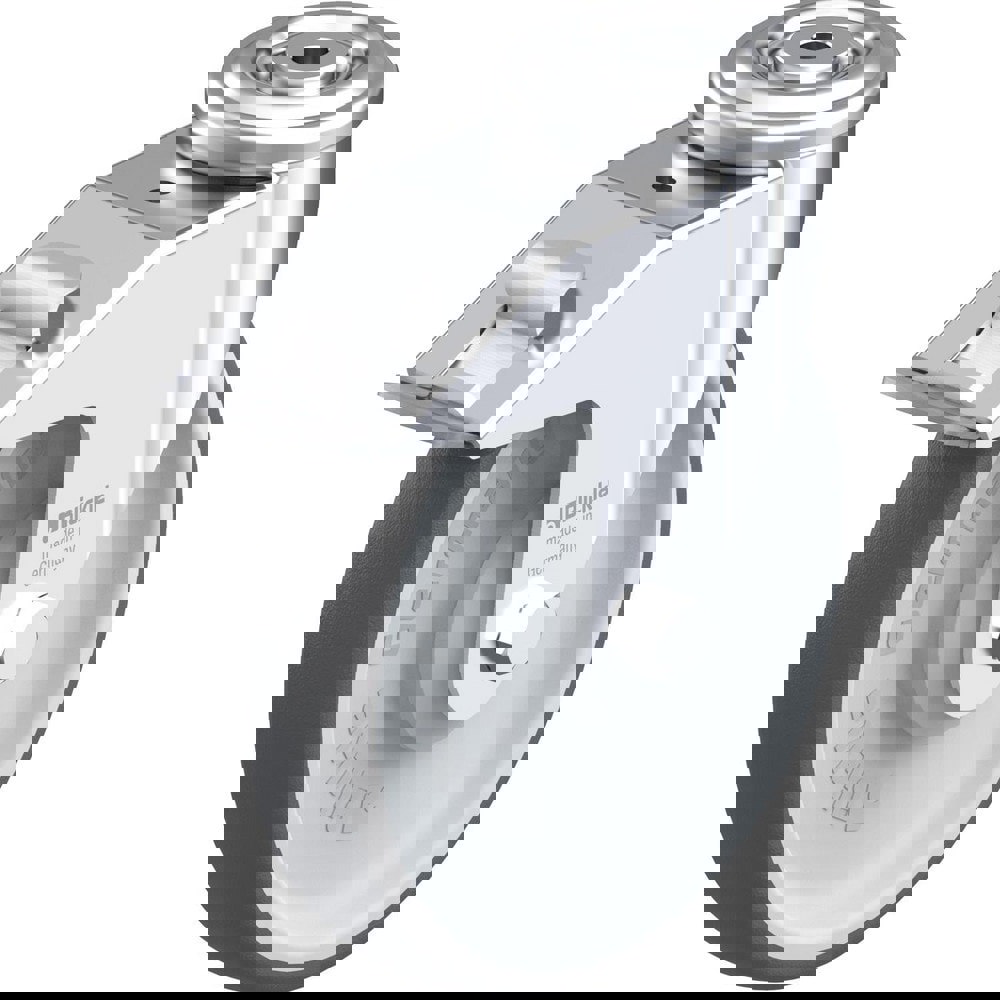 Standard Casters; Mount: Hollow Kingpin ; Caster Type: Swivel w/Brake ; Brake Type: Total-Lock Brake ; Bearing Type: Precision Ball ; Style: Single Ball ; Wheel Diameter (Inch): 8