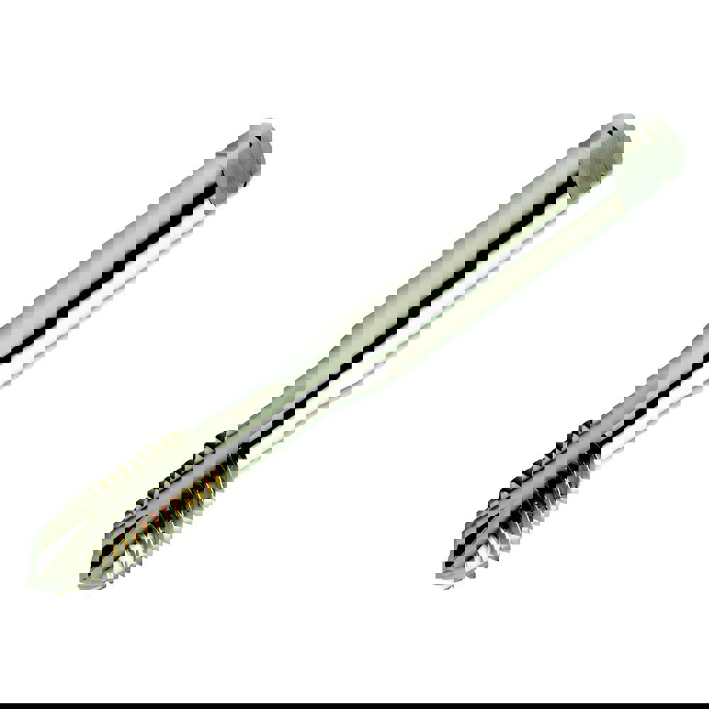 Spiral Point Tap: M8x1.25 Metric, 3 Flutes, Plug Chamfer, 6H Class of Fit, High-Speed Steel-E, Bright/Uncoated