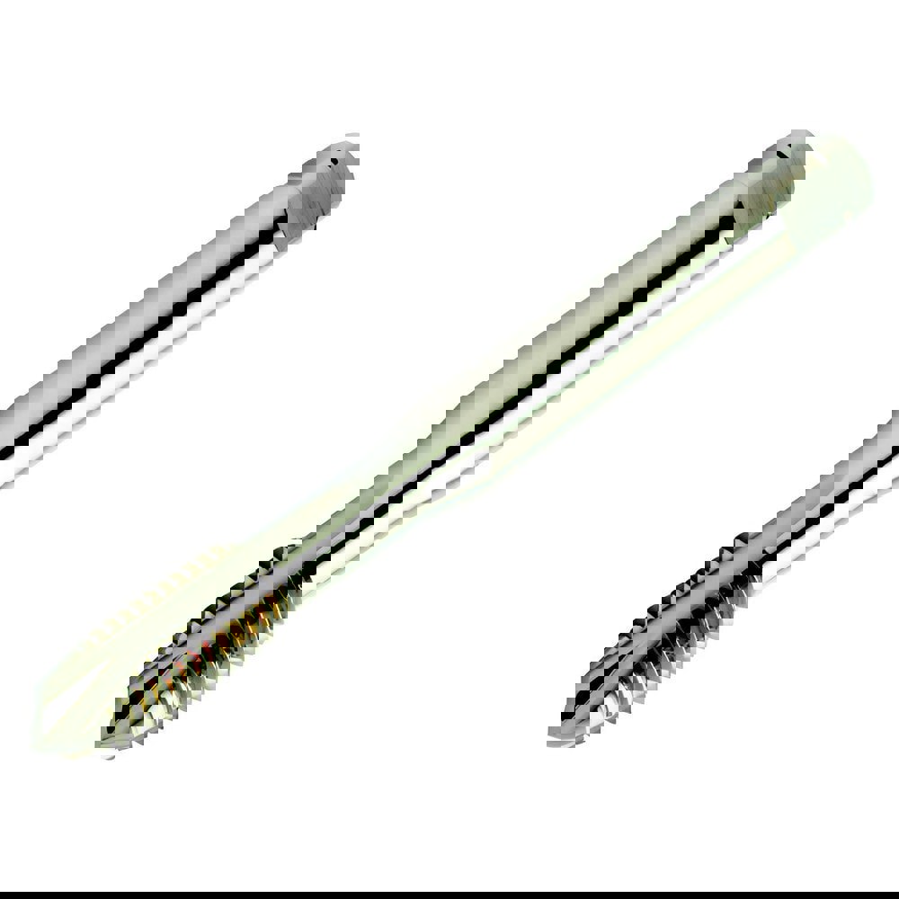 Spiral Point Tap: #8-32 UNC, 2 Flutes, Plug Chamfer, 2B Class of Fit, High-Speed Steel-E-PM, Bright/Uncoated