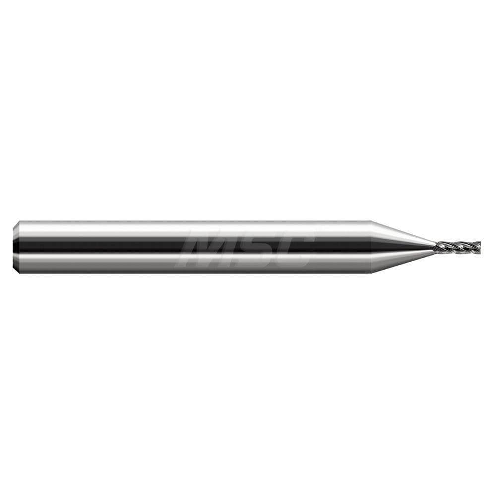 Square End Mill: 0.062'' Dia, 0.186'' LOC, 2'' OAL, 3 Flutes, Solid Carbide