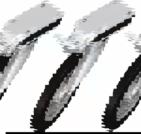 Swivel Top Plate Caster: Solid Rubber, 5