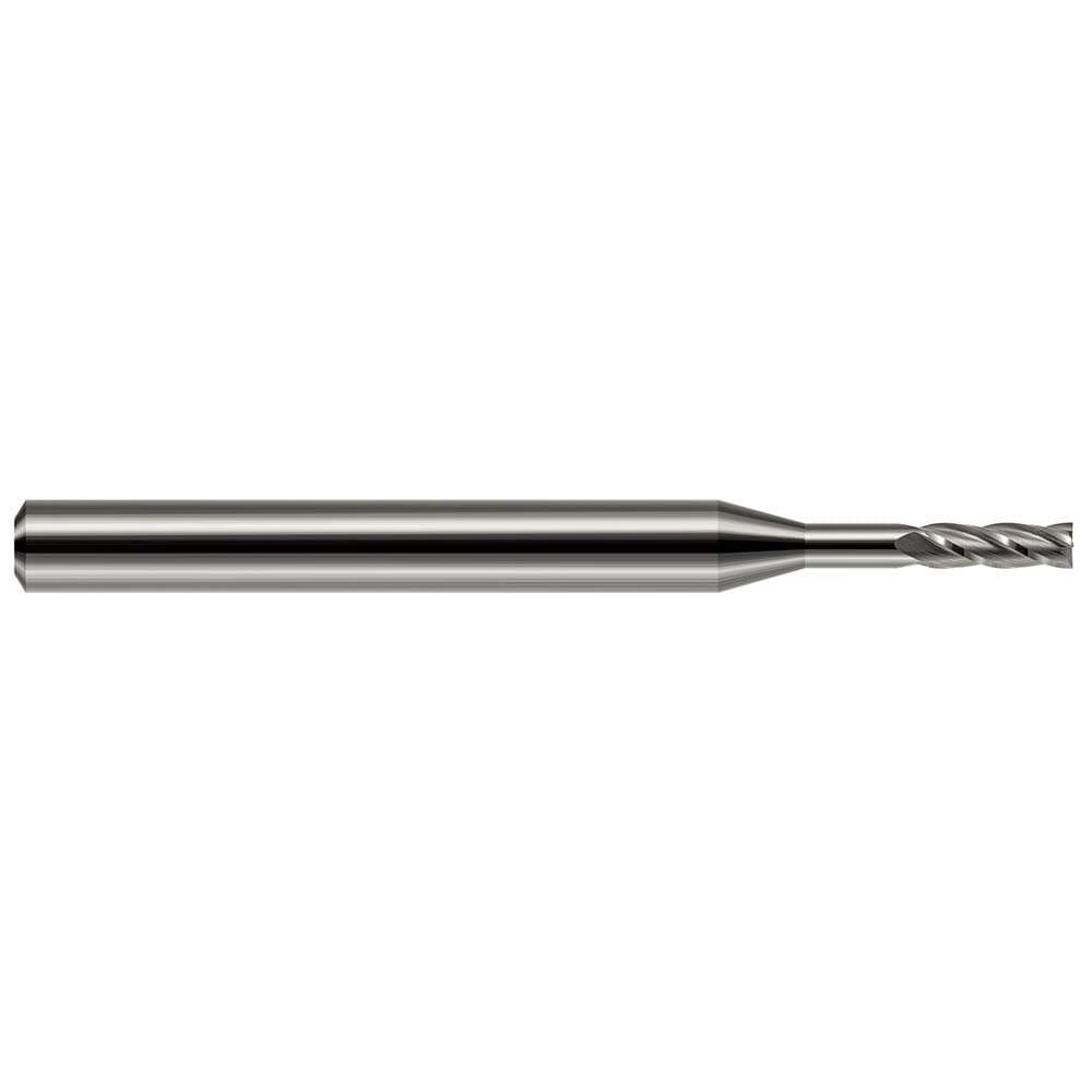 Square End Mill: 0.1'' Dia, 19/64'' LOC, 1/8'' Shank Dia, 1-1/2'' OAL, 2 Flutes, Solid Carbide
