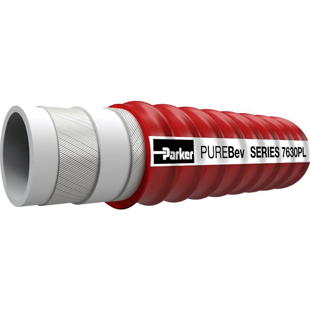 Food & Beverage Hose; Connection Type: Clamp-on ; Minimum Working Temperature (Deg F): -13 ; Maximum Working Temperature (F): 248.000 ; Maximum Working Pressure (Psi - 3 Decimals): 150.000 ; Material: Rubber; PVC ; Color: Red