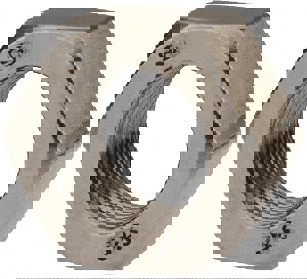 Hex Nut: 5/8-18, Grade 316 Stainless Steel, Bright/Uncoated Finish