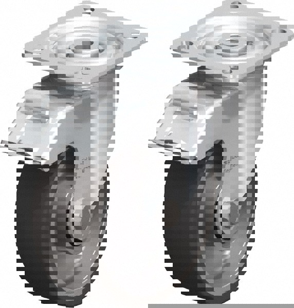 Swivel Top Plate Caster: Polyurethane-Elastomer, 4