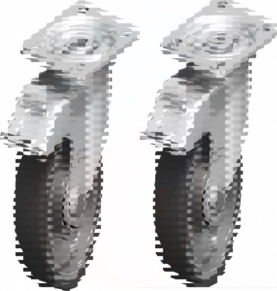 Swivel Top Plate Caster: Polyurethane-Elastomer, 4