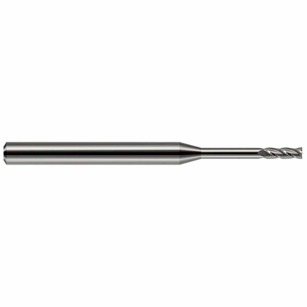 Square End Mill: 0.055'' Dia, 0.165'' LOC, 1/8'' Shank Dia, 1-1/2'' OAL, 4 Flutes, Solid Carbide