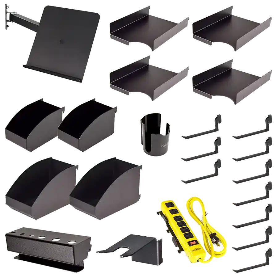 Peg Board Accessories; Type: 23-Piece Packing Station Accessory Kit ; Material: Steel ; For Use With: Flextur Metal Packing Station