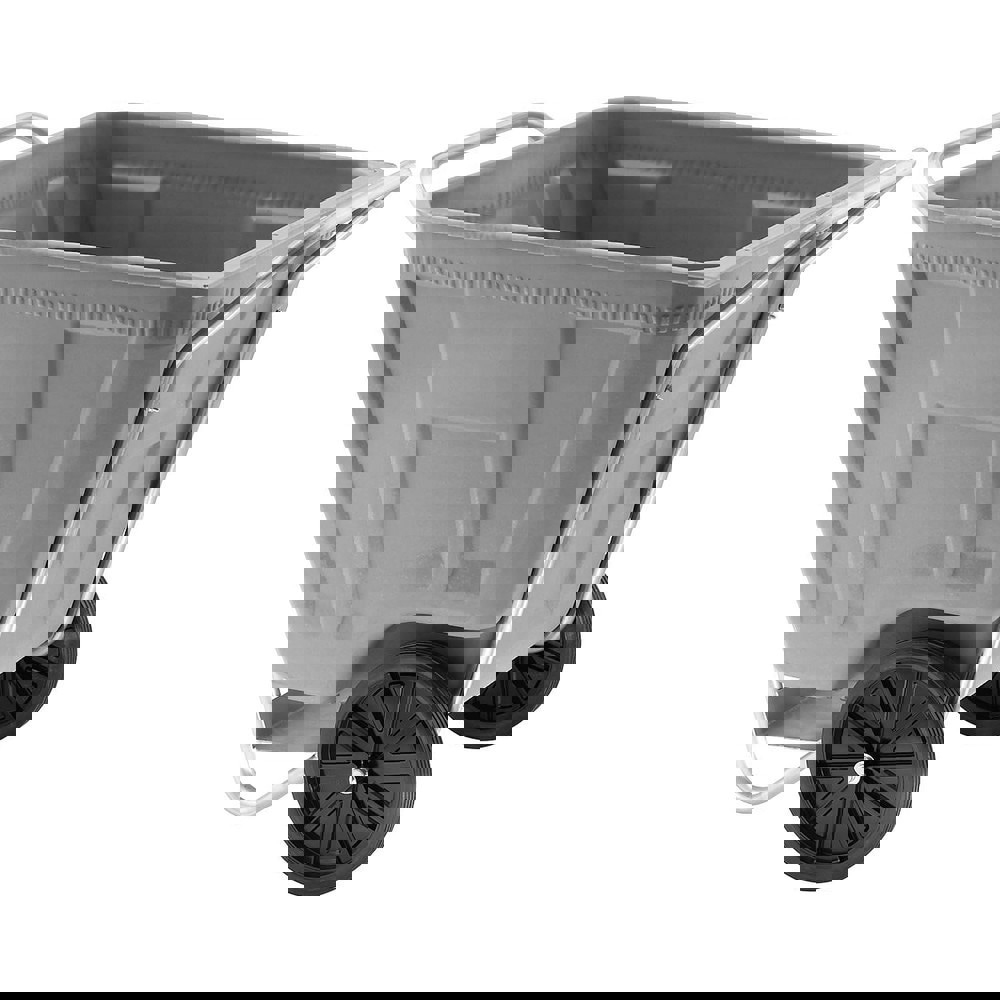 Hoppers & Basket Trucks; Handle Features: Ergonomic Height ; Color: Gray ; Finish: Powder Coated ; Wheel Configuration: (1) Swivel & (2) Axle-Mounted ; Assembled: Yes ; Lid Included: No