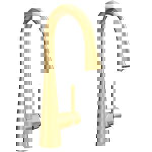 Single Handle Pull Down Bar Faucet in Brushed Gold