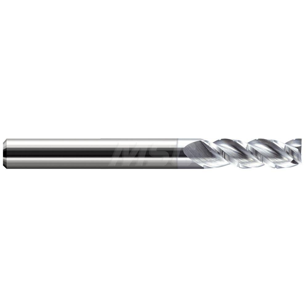 Square End Mill: 0.062'' Dia, 0.186'' LOC, 1.5'' OAL, 3 Flutes, Solid Carbide