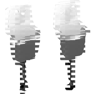 Cast Iron Sink with Wall Hanger in White