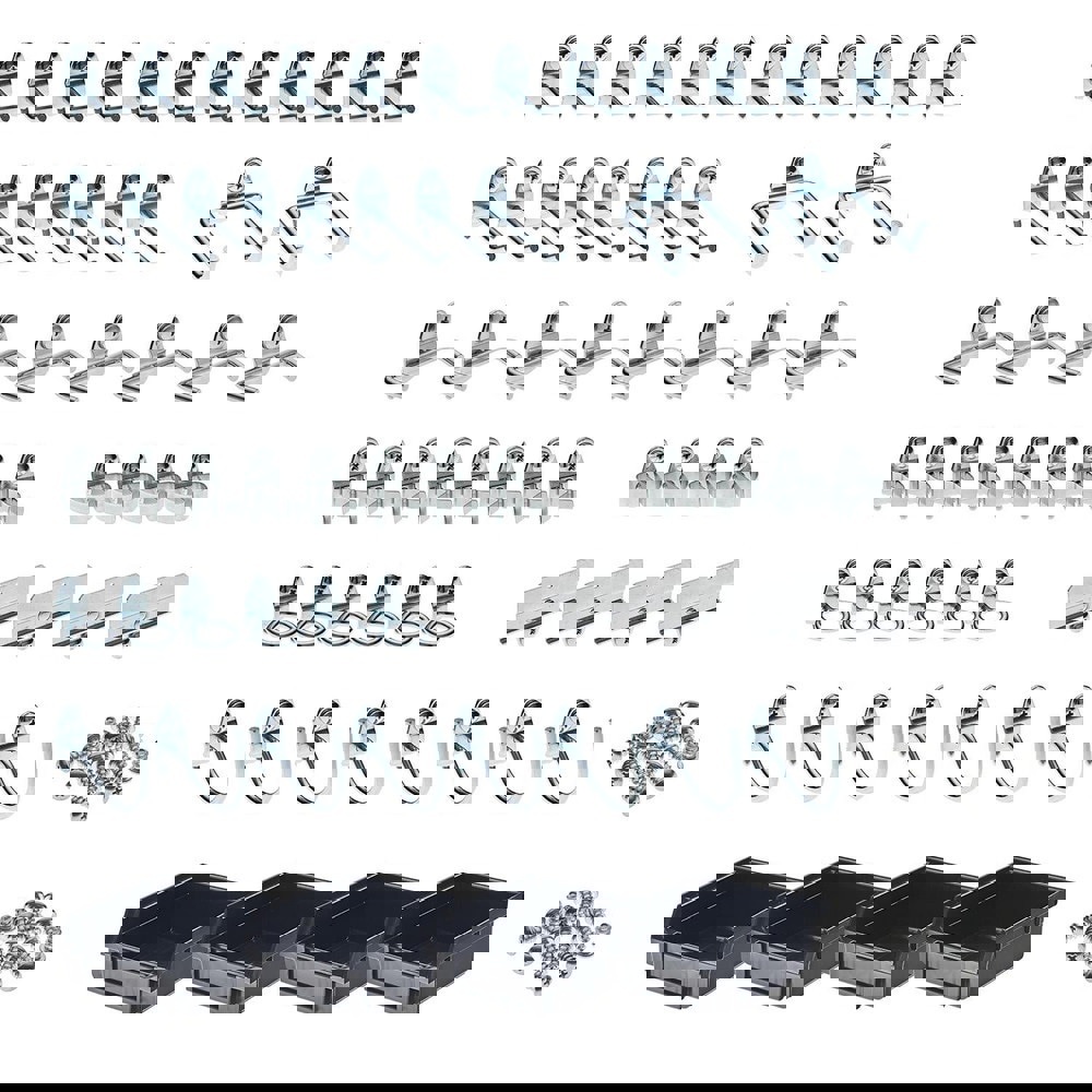 64 Piece Pegboard Hook Set, Zinc Alloy & Steel