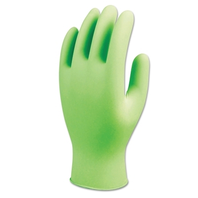 Disposable Gloves: Size X-Large, 4.0000 mil, Nitrile-Coated Nitrile, Food Grade, Unpowdered, Biodegradable