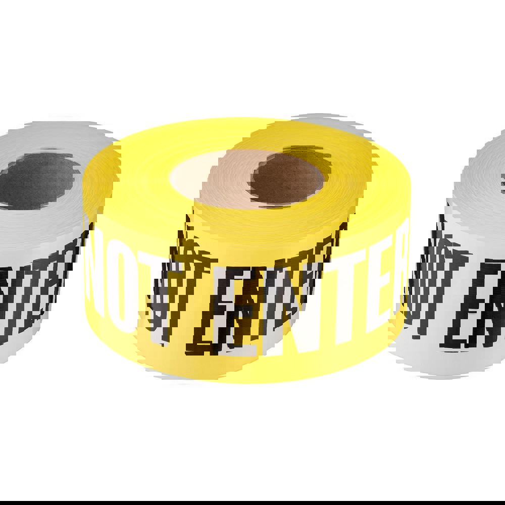 Barricade & Flagging Tape; Tape Type: Tape; Marked; ANSI Warning ; Legend: Caution Do Not Enter ; Material: Plastic ; Thickness (mil): 2.50 ; Overall Length: 1000.00 ; Roll Length (Feet): 1000