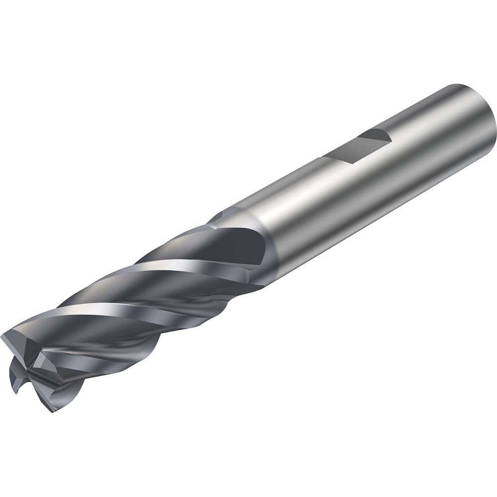Corner Radius End Mill: 10 mm Dia, 22 mm LOC, 1 mm Radius, 4 Flutes, Solid Carbide