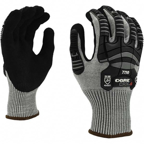 Cut, Puncture & Abrasive-Resistant Gloves: Size XL, ANSI Cut A4, ANSI Puncture 4, Nitrile, HPPE