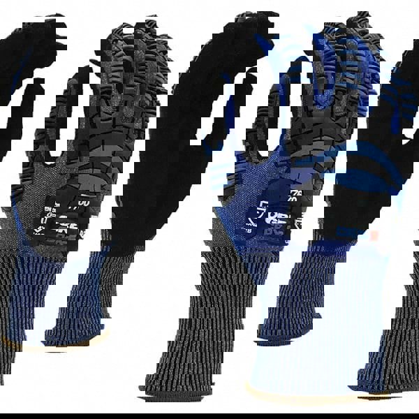 Cut, Puncture & Abrasive-Resistant Gloves: Size L, ANSI Cut A2, ANSI Puncture 3, Nitrile, HPPE