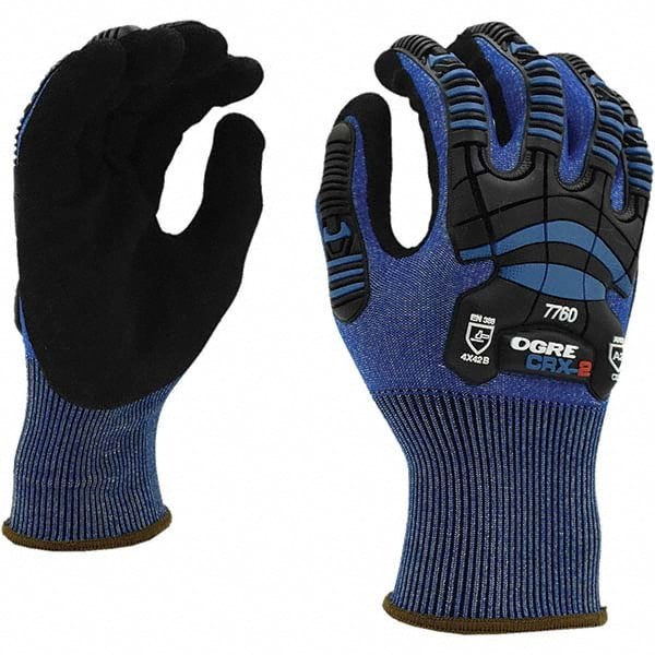 Cut, Puncture & Abrasive-Resistant Gloves: Size 2XL, ANSI Cut A2, ANSI Puncture 3, Nitrile, HPPE