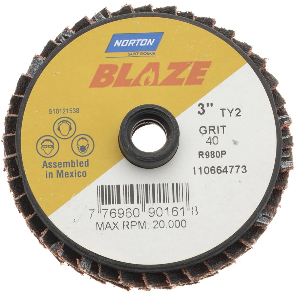 Flap Disc: 40 Grit, Ceramic Alumina, Type 27