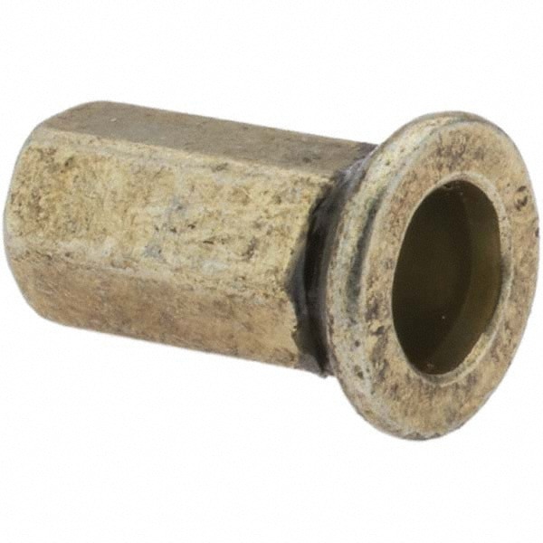 Rivet Nuts; Nut Type: Open End ; Material: Steel ; Head Type: Flat ; Minimum Grip: 0.65mm ; Thread Size: M6x1 ; UNSPSC Code: 31161703