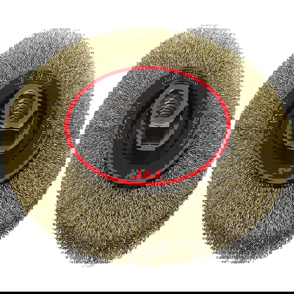 Wheel Brushes; Mount Type: Arbor Hole ; Wire Type: Crimped ; Outside Diameter (Inch): 4-1/2 ; Face Width (Inch): 1/2 ; Arbor Hole Thread Size: 5/8-11; M14x2 ; Shank Diameter (Inch): 1/4