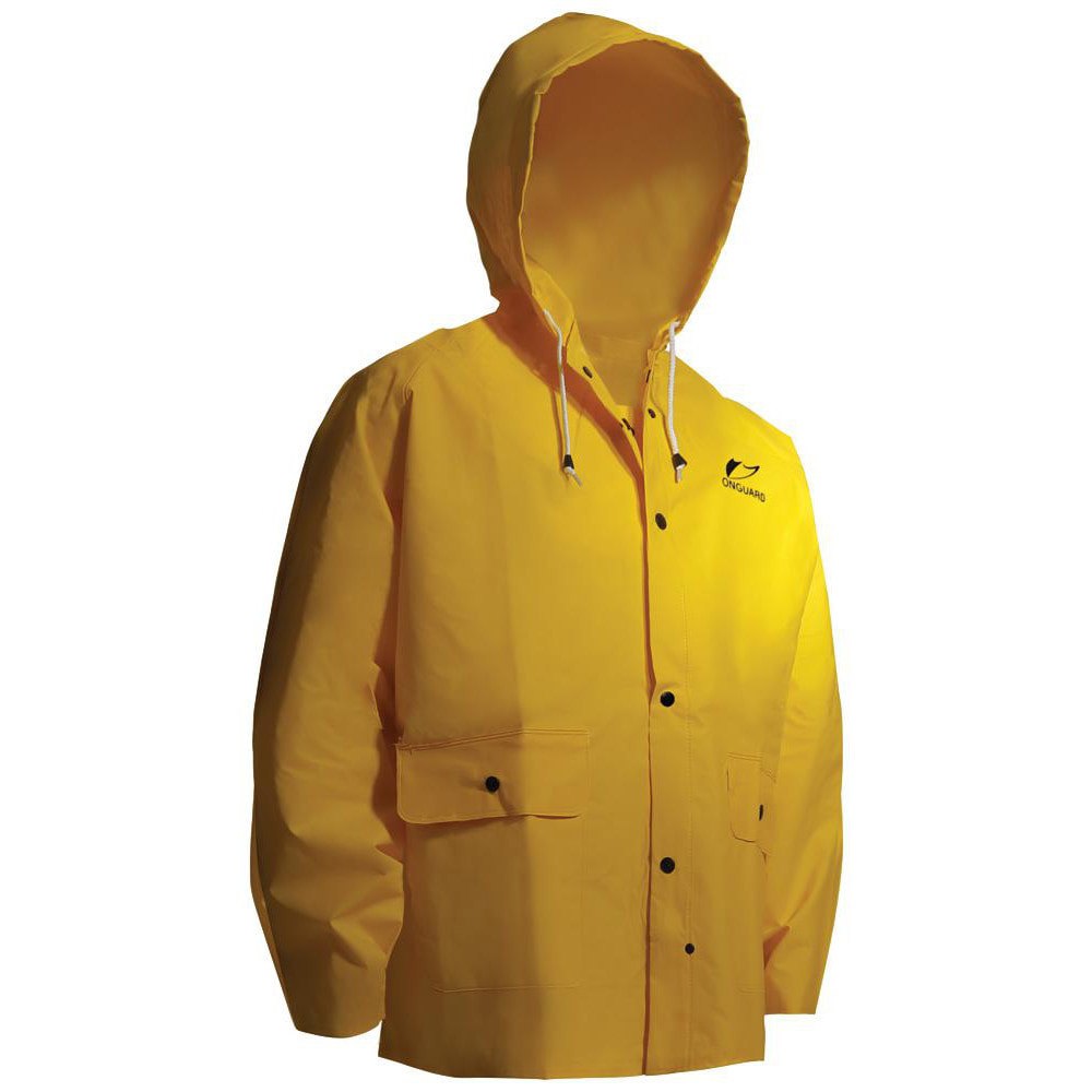 Rain & Chemical Wear; Garment Style: Rain Jacket ; Size: 2X-Large ; Gender: Unisex ; Color: Yellow ; Material: Nylon; PVC ; Sleeve Length: 36in