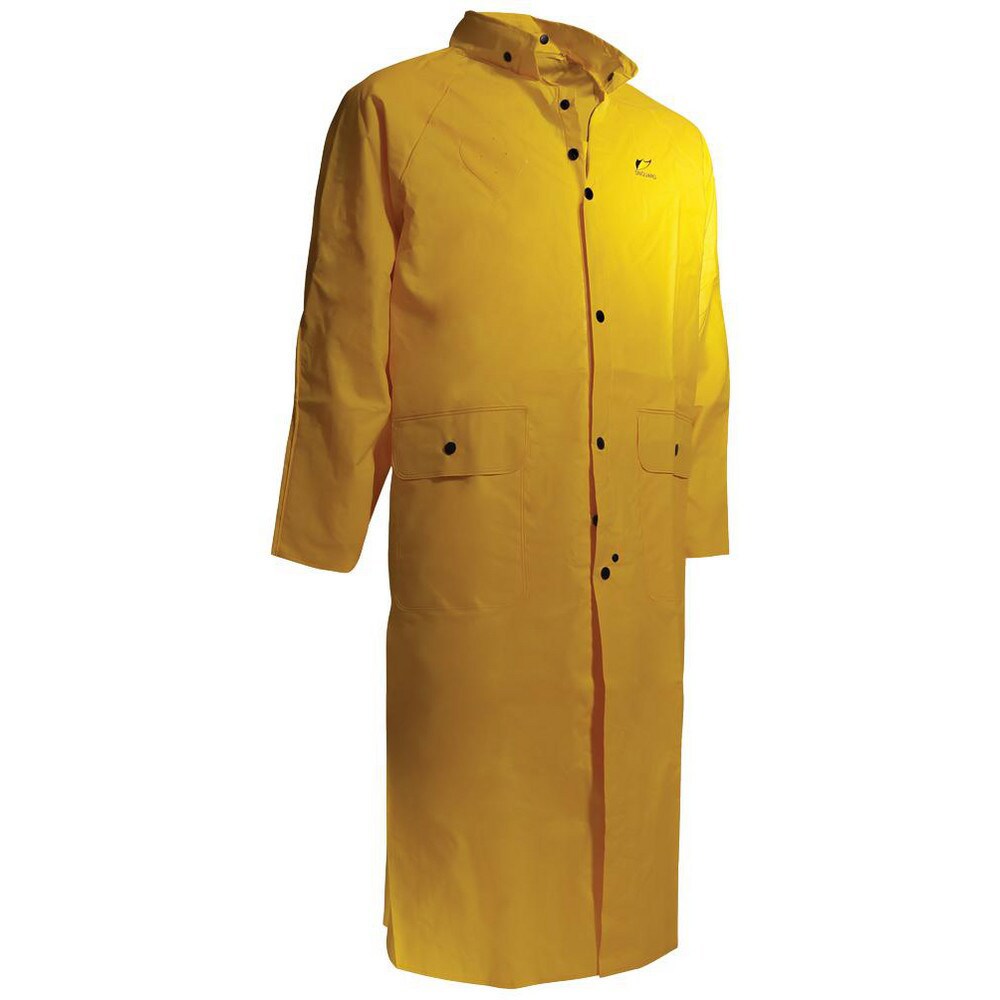 Rain & Chemical Wear; Garment Style: Rain Coat ; Size: Medium ; Gender: Unisex ; Color: Yellow ; Material: PVC; Nylon ; Garment Type: Rain