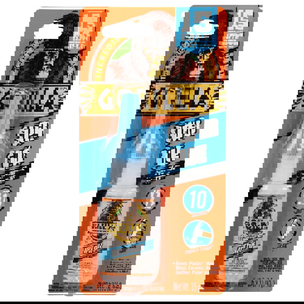 Glue; Glue Type: Super Glue ; Container Size: 15 g ; Container Type: Squeeze Bottle ; Working Time: Instant ; Color: Clear ; Maximum Temperature: 220F