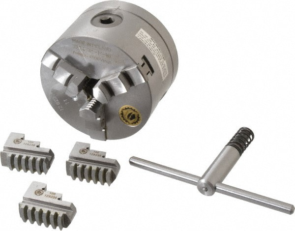 Self-Centering Manual Lathe Chuck: 3-Jaw, 4