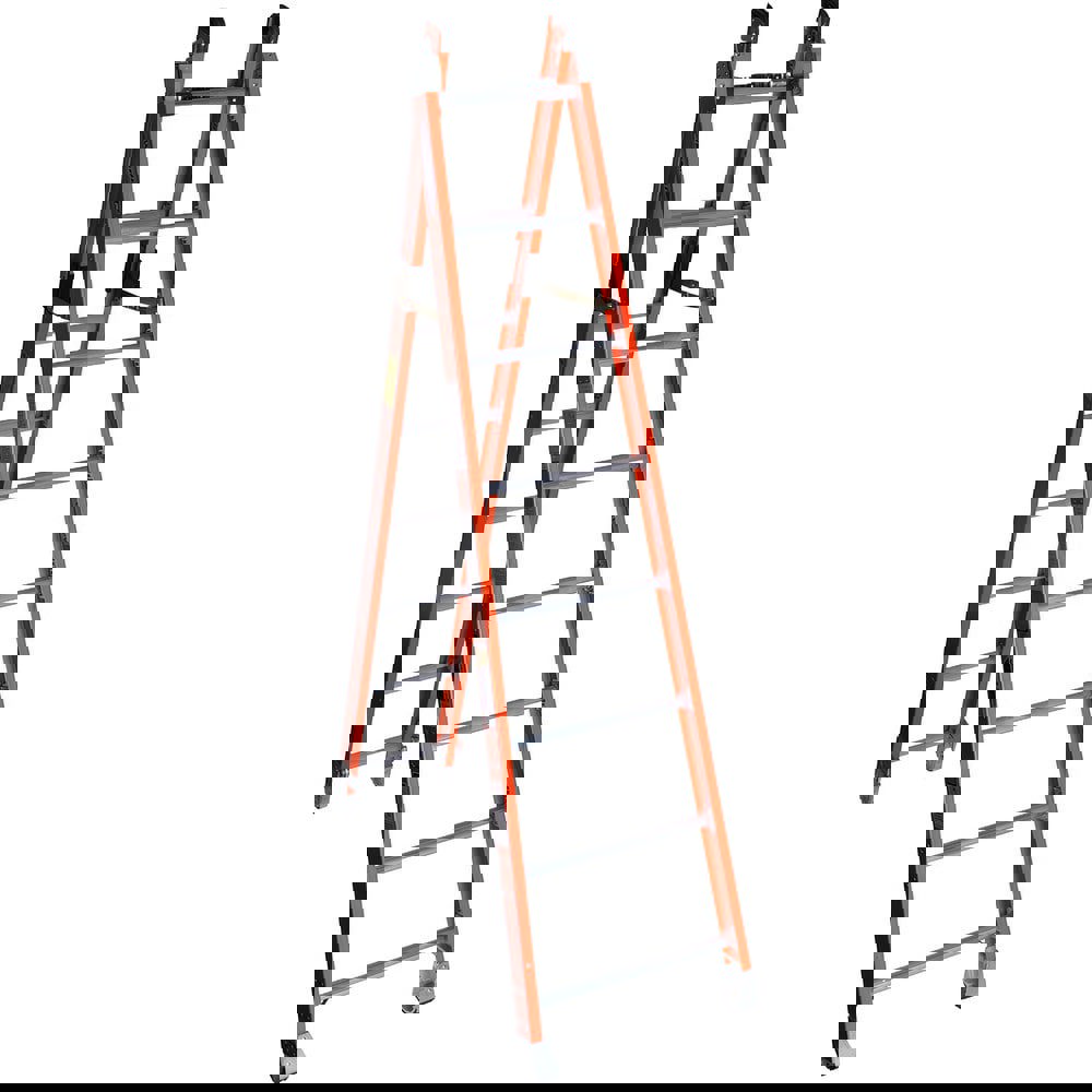 8-Step Fiberglass Step Ladder: Type IAA, 375 lb Capacity, 8' High
