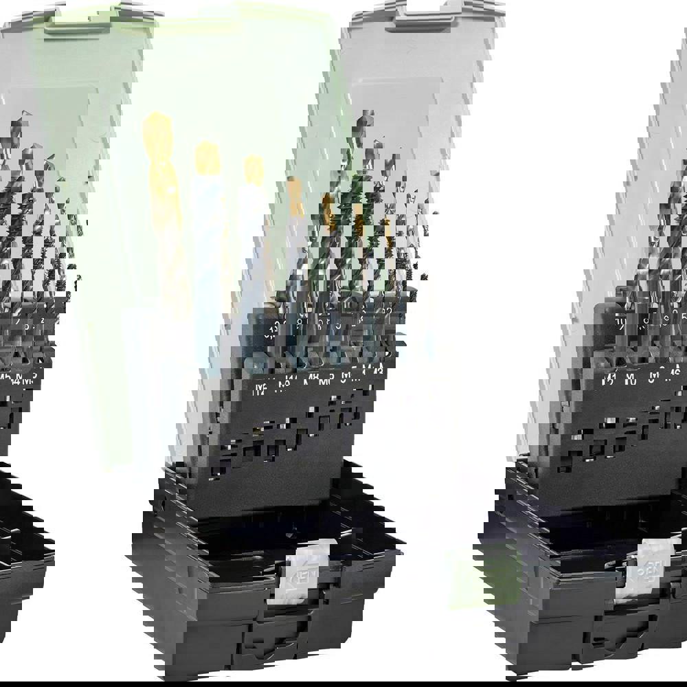 Tap Set: 3 Flute, Semi Bottoming, High Speed Steel, Vaporisiert Finish