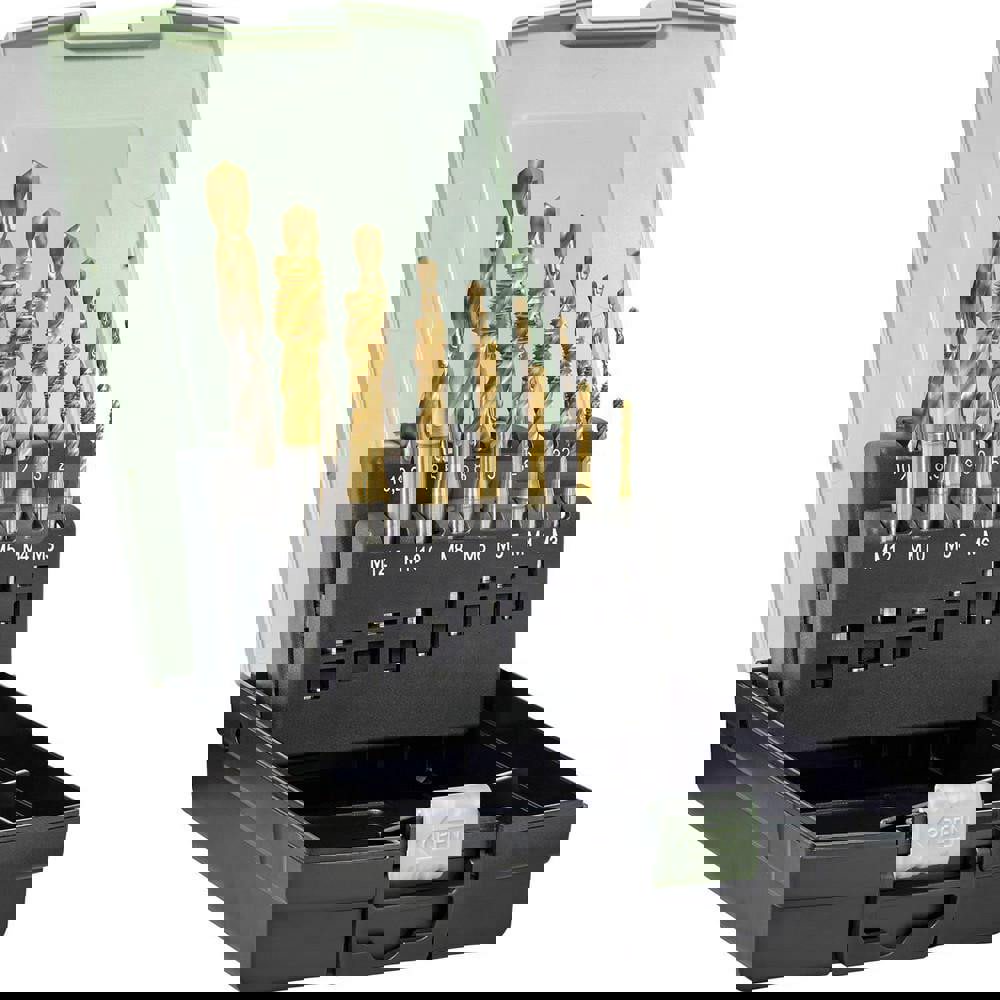 Tap Set: 3 Flute, Semi Bottoming, High Speed Steel, Vaporisiert Finish