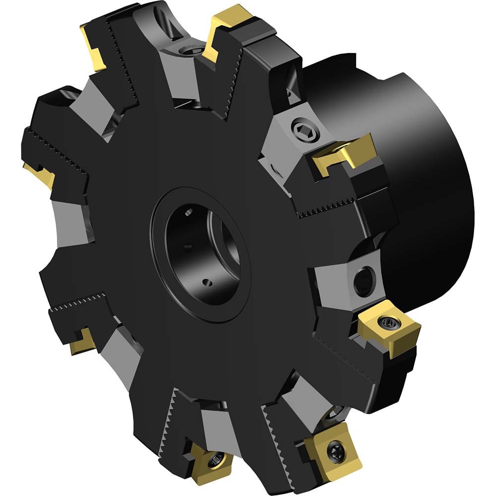 Indexable Slotting Cutter: 100 mm Cutter Dia, Arbor Hole Connection, 7.6 mm Max Depth of Cut, 27 mm Hole
