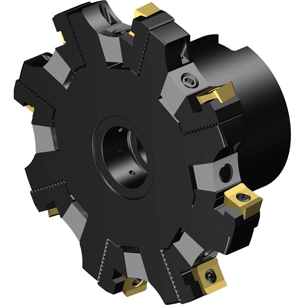 Indexable Slotting Cutter: 100 mm Cutter Dia, Arbor Hole Connection, 7.6 mm Max Depth of Cut, 27 mm Hole