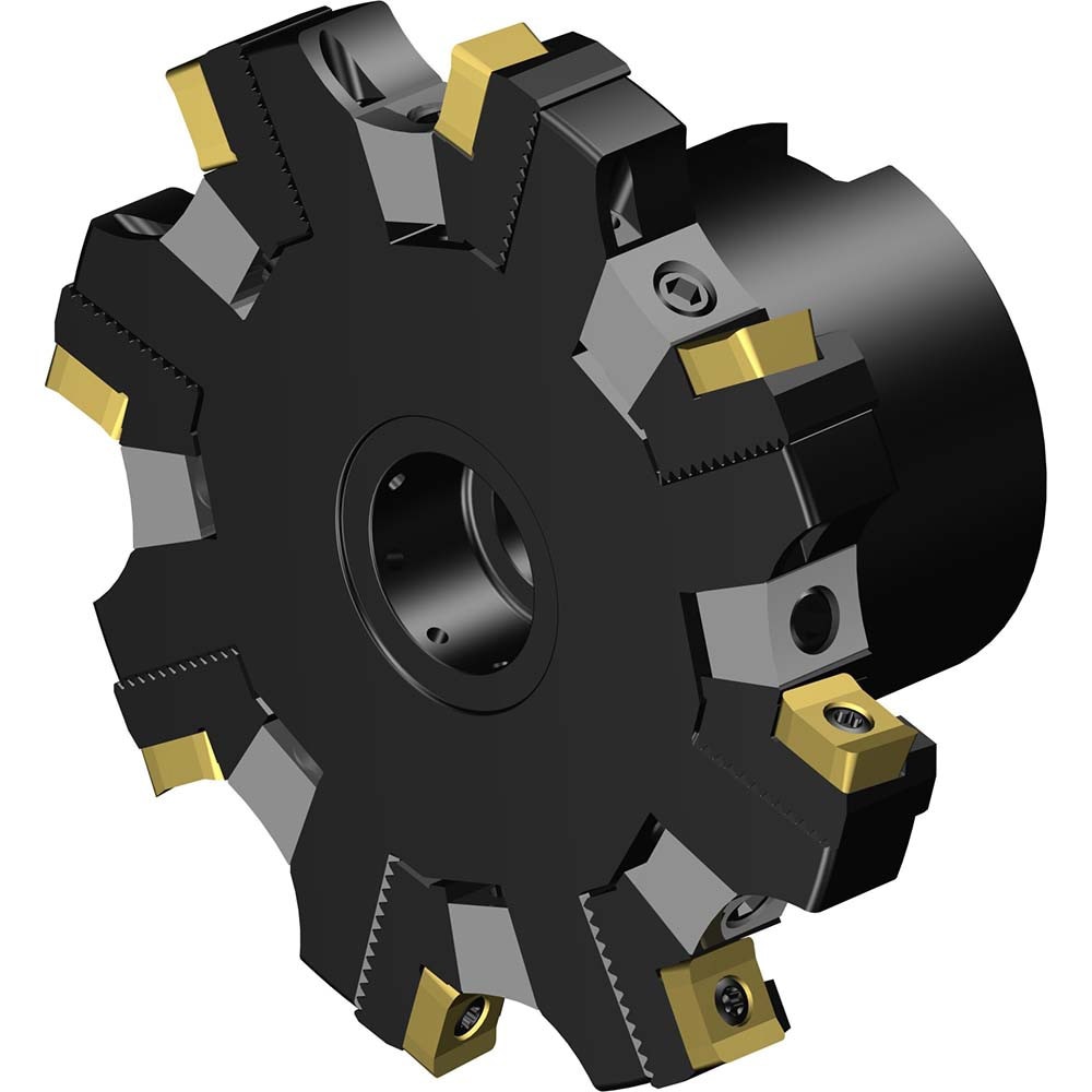 Indexable Slotting Cutter: 100 mm Cutter Dia, Arbor Hole Connection, 7.6 mm Max Depth of Cut, 27 mm Hole
