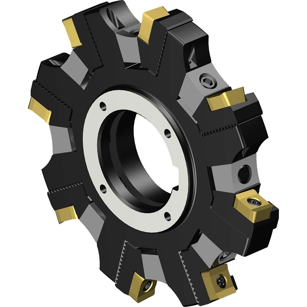 Indexable Slotting Cutter: 100 mm Cutter Dia, Arbor Hole Connection, 7.6 mm Max Depth of Cut, 32 mm Hole